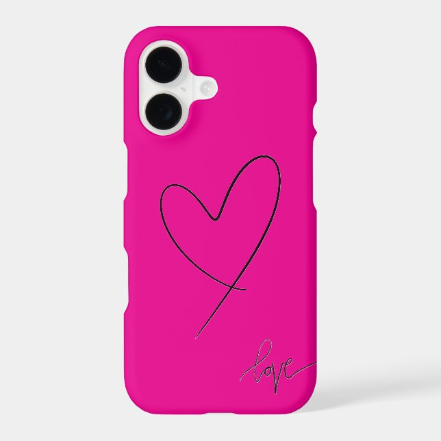 Pink iPhone 17 Case with Cute Halloween Love Theme (Back)