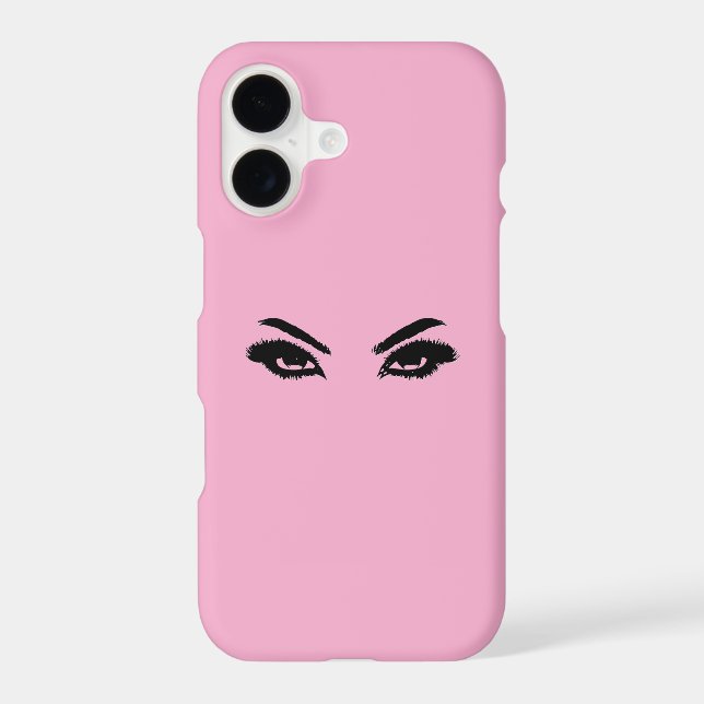 Pink iPhone 17 Case with Feminine Eye Design (Back)