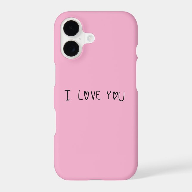 Pink iPhone 17 Case with Love Message Design (Back)