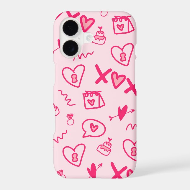 Pink iPhone 17 Case with Romantic Love Design – He (Back)