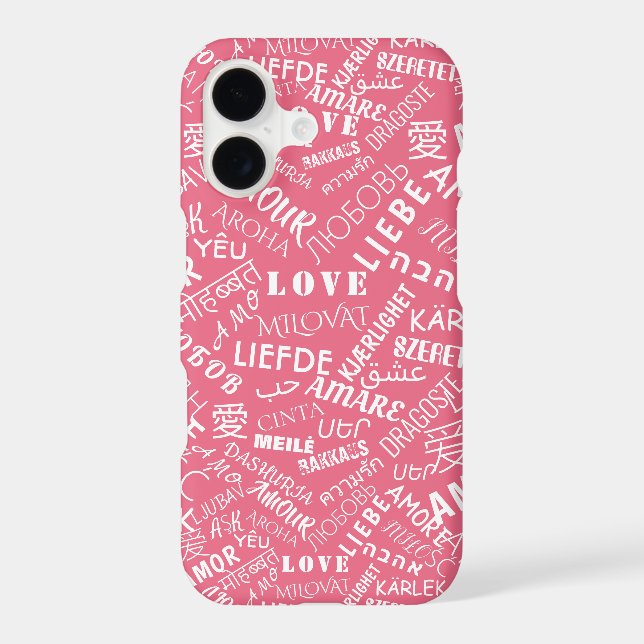 Pink iPhone Case LOVE Text (Back)