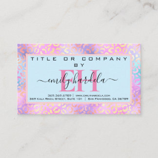 Pink Iredescent Leopard Professional Business Card