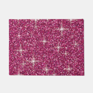 Pink iridescent glitter doormat