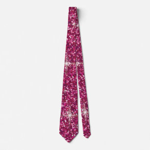 Pink iridescent glitter tie