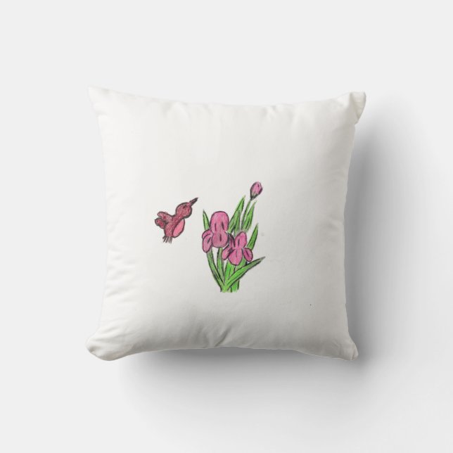 Pink Iris  Cushion (Front)