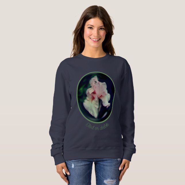 Pink Iris Floral Abstract Art Personalised  Sweatshirt (Front Full)