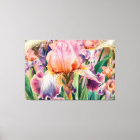 *~* Pink IRIS Irises Vintage Floral TV2