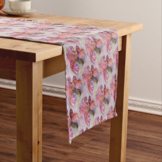 PINK IRIS SHORT TABLE RUNNER