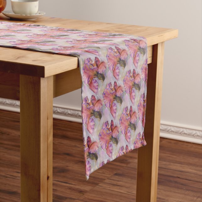 PINK IRIS SHORT TABLE RUNNER (In Situ)