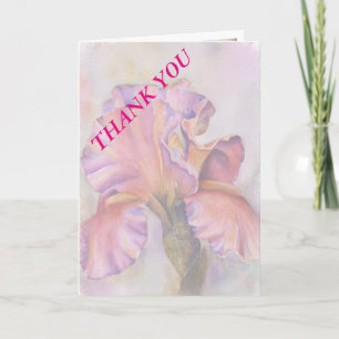 PINK IRIS THANK YOU CARD
