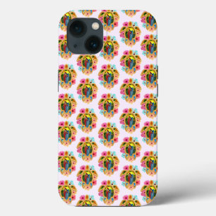 Pink Island Tropical Sea Turtles Floral iPhone 13 Case