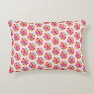 Pink Island Tropical Sea Turtles Floral Decorative Cushion