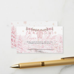 Pink It Takes a Village Baby Shower Girl Diaper Enclosure Card