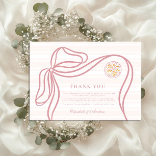 Pink Italian Food Sketch Wedding Thank You Card