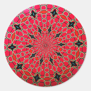 Pink Italian Mosaic Mandala Disc Classic Round Sticker