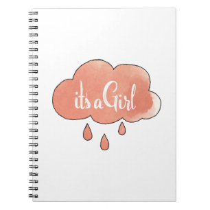 Pink Its a Girl Calligraphy It’s a Girl Art Gender Notebook