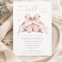Pink It's Cold Outside Baby Girl Shower