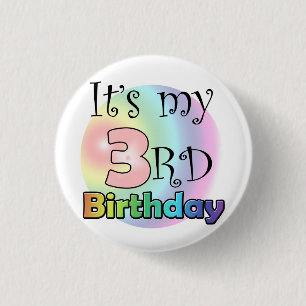 Pink It's my 3rd Birthday 3 Cm Round Badge