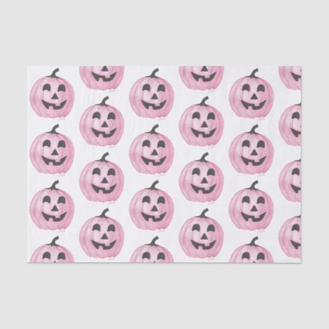 Pink Jack-O-Lantern Tissue Paper (Front)