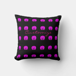 Pink Jack o'lantern Halloween Thunder_Cove Cushion
