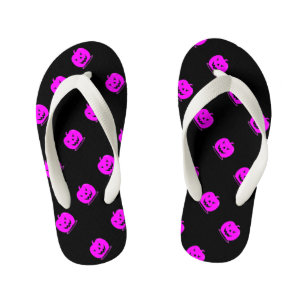 Pink Jack o'lantern Halloween Thunder_Cove Kid's Flip Flops