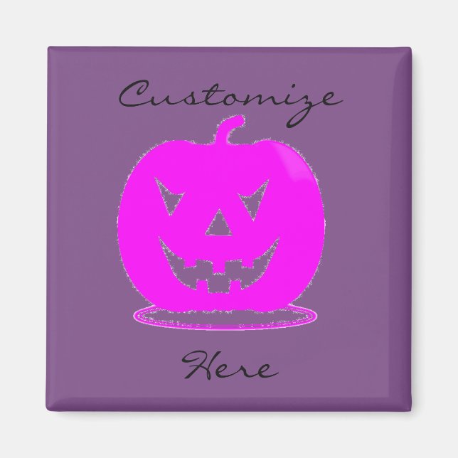 Pink Jack o'lantern Halloween Thunder_Cove Magnet (Front)