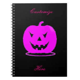 Pink Jack o'lantern Halloween Thunder_Cove Notebook