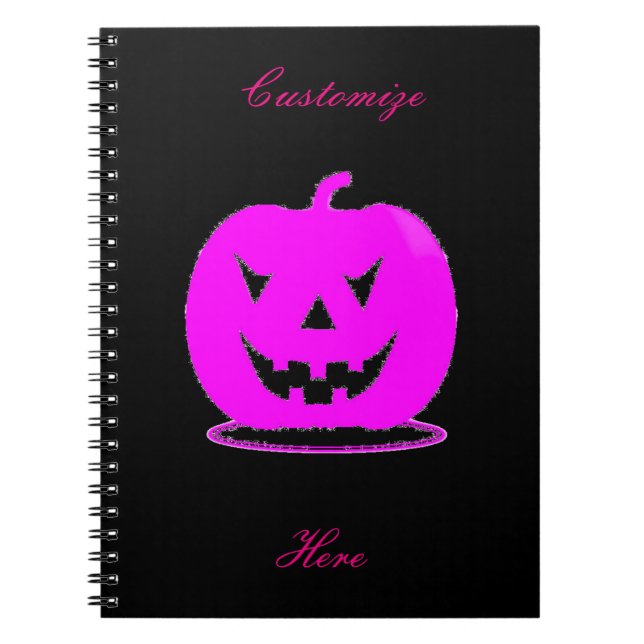 Pink Jack o'lantern Halloween Thunder_Cove Notebook (Front)