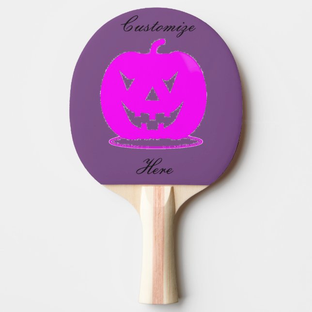 Pink Jack o'lantern Halloween Thunder_Cove Ping Pong Paddle (Front)