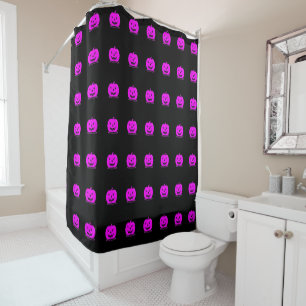 Pink Jack o'lantern Halloween Thunder_Cove Shower Curtain