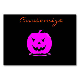 Pink Jack o'lantern Halloween Thunder_Cove Table Number
