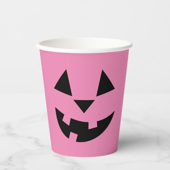 Pink Jack O'Lantern Paper Cups (Front)