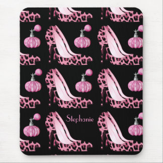Pink Jaguar Stilettos & Purfume Bottles Custom Mouse Mat
