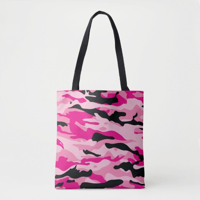Pink Jane Military Camouflage Celebration Party Tote Bag (Front)