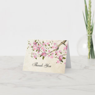 Pink Japanese Cherry Blossom Thank You Card