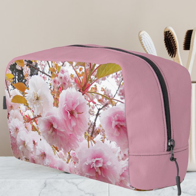 Pink Japanese Cherry Blossoms Floral Dopp Kit (In Situ)