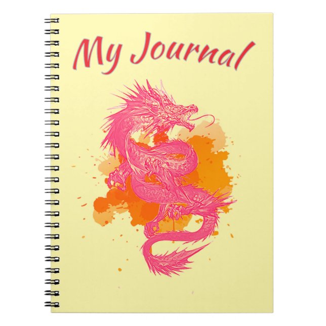 Pink Japanese dragon Notebook (Front)