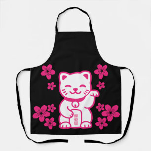 Pink Japanese Maneki-neko Apron