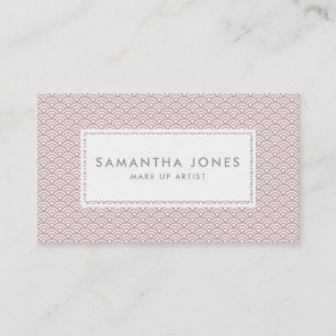 Pink Japanese Pattern Design Modern Make Up Artist Business Card