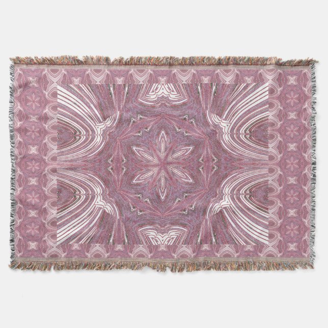 Pink Jasmine Throw Blanket (Front)