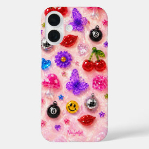 Pink Jelly Charm Phone Case Colourful Y2K