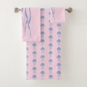 Pink Jelly Fish Bath Towel Set