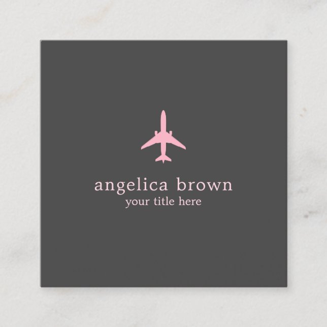Pink Jet Business Card – Modern Aviation Style (Front)