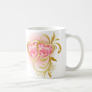 Pink Jewel Heart Coffee Mug