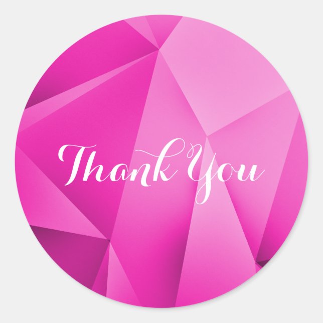 Pink Jewel Tones Thank You Stickers (Front)