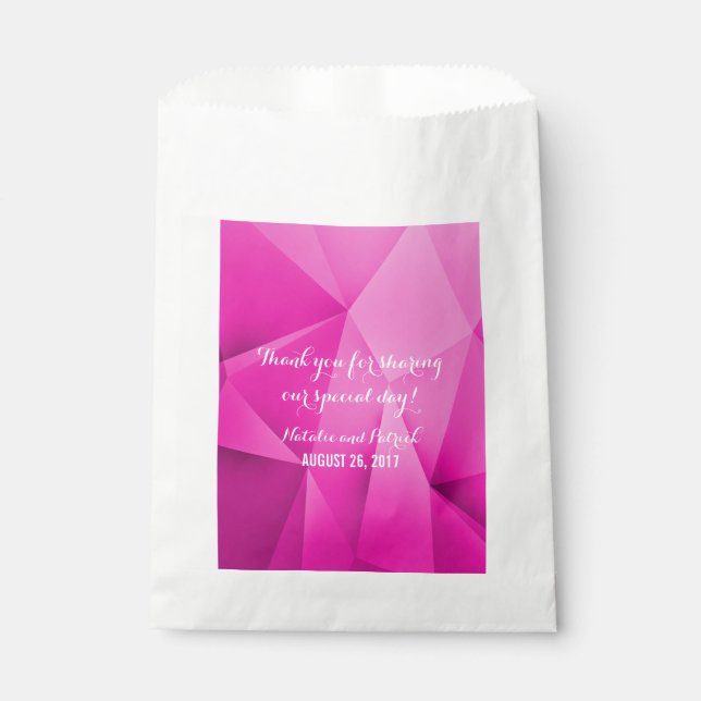 Pink Jewel Tones Wedding Favour Bags (Front)