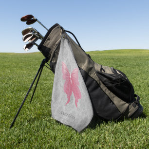 Pink Jewelled Butterfly Golf Towel