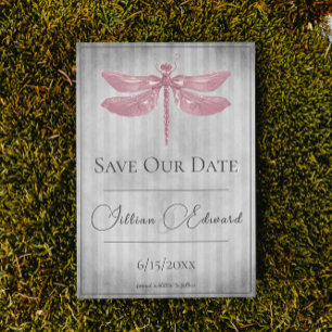 Pink Jewelled Dragonfly Save the Date Announcement