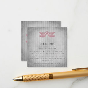 Pink Jewelled Dragonfly Wedding Enclosure Card