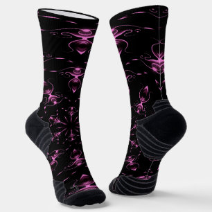 Pink Jewels Modern Art Socks